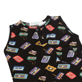 Macacão Regata Infantil Fitas Cassete Preta - Trend4kids